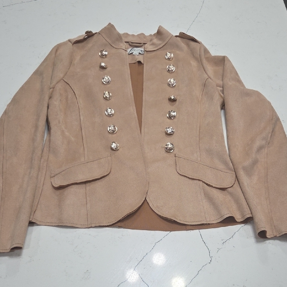 Molly Bracken Beige Decorative Button-Front Blazer New Without Tag Sz M - Picture 3 of 10